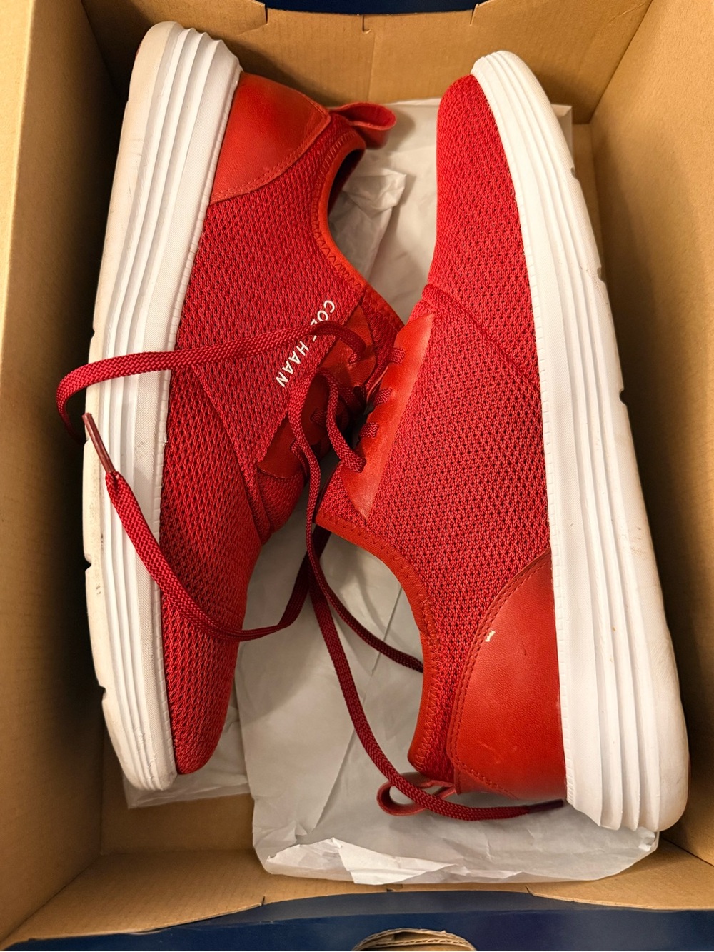 Cole Haan Red Mesh Lace-Up Sneakers - Picture 6 of 7